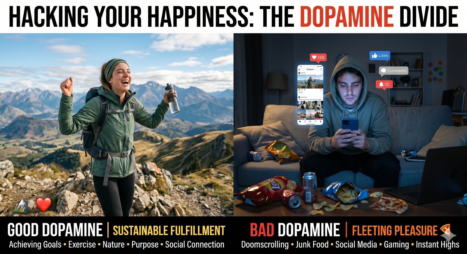 Good Dopamine vs Bad Dopamine