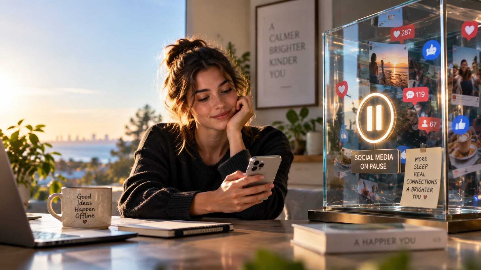 Person taking a break from social media
